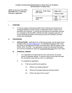 UCDHS CENTER FOR PROFESSIONAL PRACTICE OF NURSING  DEPARTMENT GUIDELINES II-001  G