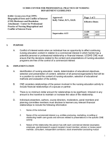 UCDHS CENTER FOR PROFESSIONAL PRACTICE OF NURSING DEPARTMENT GUIDELINES  II-004  G