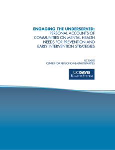 ENGAGING THE UNDERSERVED: PERSONAL ACCOUNTS OF COMMUNITIES ON MENTAL HEALTH