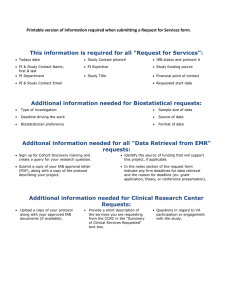 This information is required for all &#34;Request for Services”: