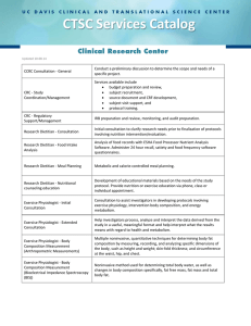 CTSC Services Catalog  Clinical Research Center