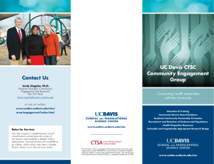 Contact Us UC Davis CTSC Community Engagement Group