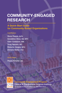 COMMUNITY-ENGAGED RESEARCH A Quick-Start Guide for Community-Based Organizations