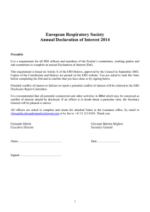 European Respiratory Society Annual Declaration of Interest 2014