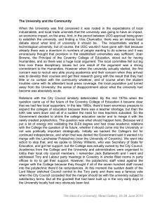 When  the  University  was  first ... industrialists, and local trade unionists that the university was going... The University and the Community