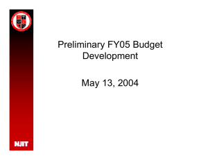 Preliminary FY05 Budget Development May 13, 2004