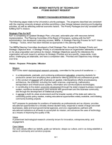 NEW JERSEY INSTITUTE OF TECHNOLOGY FY2005 BUDGET REQUEST