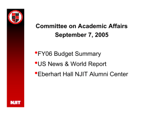 • Committee on Academic Affairs September 7, 2005 FY06 Budget Summary