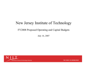 New Jersey Institute of Technology FY2008 Proposed Operating and Capital Budgets