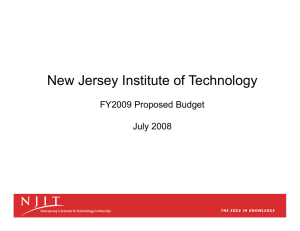 New Jersey Institute of Technology FY2009 Proposed Budget July 2008