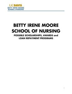 BETTY IRENE MOORE SCHOOL OF NURSING POSSIBLE SCHOLARSHIPS, AWARDS and