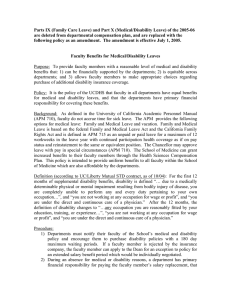 Parts IX (Family Care Leave) and Part X (Medical/Disability Leave)... are deleted from departmental compensation plan, and are replaced with...