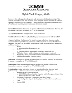 MyInfoVault Category Guide