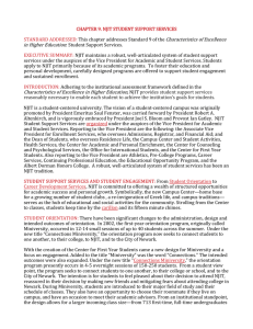 CHAPTER 9. NJIT STUDENT SUPPORT SERVICES STANDARD ADDRESSED:  Characteristics of Excellence