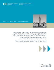 L Report on the Administration Members of Parliament Retiring Allowances Act