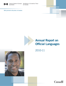 Annual Report on Official Languages 2010-11