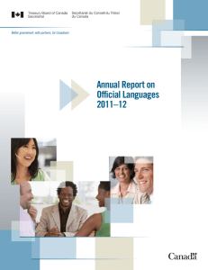 Annual Report on Official Languages 2011–12
