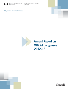 Annual Report on Official Languages 2012–13