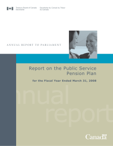 annual report Report on the Public Service Pension Plan