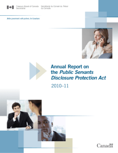 Annual Report on Public Servants Disclosure Protection Act 2010–11