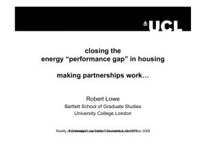 closing the energy “performance gap” in housing making partnerships work… Robert Lowe