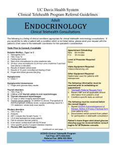 Endocrinology Adult Clinical Telehealth Consultations