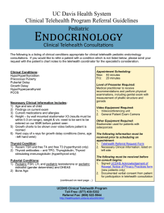 Endocrinology UC Davis Health System Clinical Telehealth Program Referral Guidelines Pediatric
