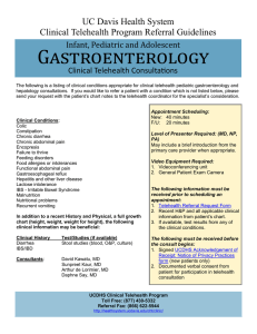 Gastroenterology UC Davis Health System Clinical Telehealth Program Referral Guidelines