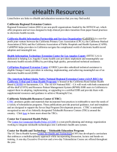 eHealth Resources California Regional Extension Centers
