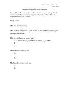 Template for Simplified Study Summaries