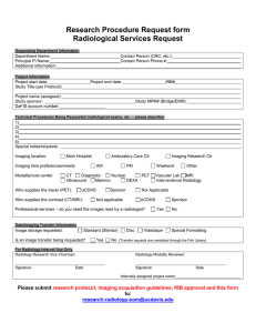 Research Procedure Request form Radiological Services Request