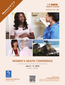 WOMEN’S HEALTH CONFERENCE 17.5 Maximum of June 9 – 11, 2016