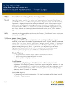 Resident Roles and Responsibilities ~ Thoracic Surgery UC Davis Medical Center