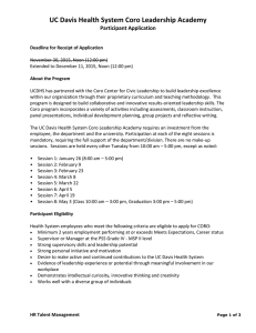 UC Davis Health System Coro Leadership Academy Participant Application