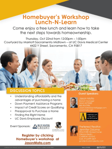 Homebuyer’s Workshop Lunch-N-Learn the next steps towards homeownership.