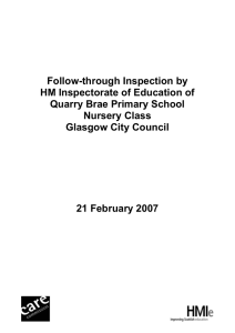 Follow-through Inspection by HM Inspectorate of Education of Quarry Brae Primary School