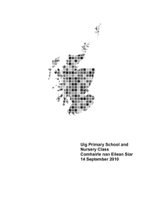 Uig Primary School and Nursery Class Comhairle nan Eilean Siar