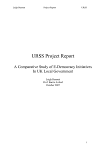 URSS Project Report A Comparative Study of E-Democracy Initiatives