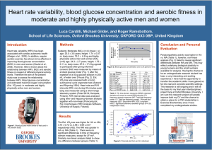 Heart rate variability, blood glucose concentration and aerobic fitness in