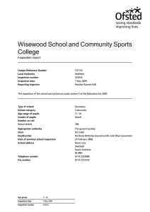 Wisewood School and Community Sports College Inspection report