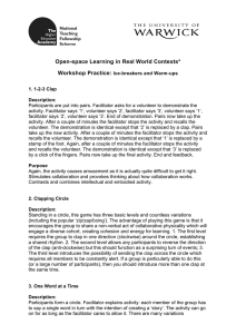 Open-space Learning in Real World Contexts* Workshop Practice: