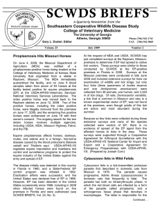 SCWDS BRIEFS Southeastern Cooperative Wildlife Disease Study College of Veterinary Medicine