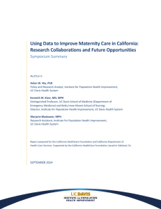 Using Data to Improve Maternity Care in California:  Symposium Summary