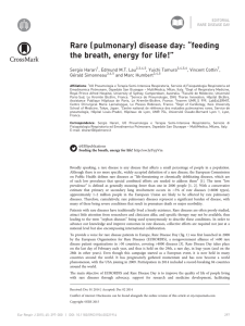 “feeding Rare ( pulmonary) disease day: ” the breath, energy for life!