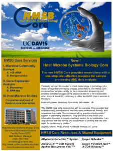 New!! Host Microbe Systems Biology Core HMSB Core Services