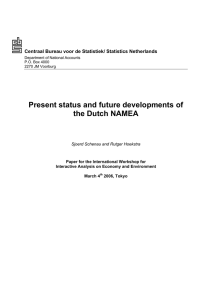 Present status and future developments of the Dutch NAMEA