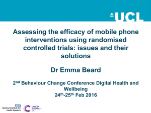 Assessing the efficacy of mobile phone interventions using randomised