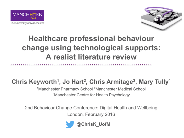 Healthcare Professional Behaviour Change Using Technological Supports ...