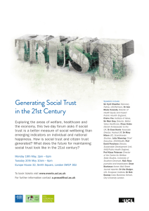 Generating Social Trust in the 21st Century