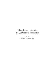 Hamilton’s Principle in Continuum Mechanics A. Bedford University of Texas at Austin